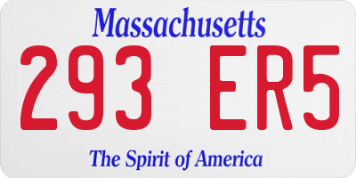 MA license plate 293ER5