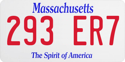 MA license plate 293ER7