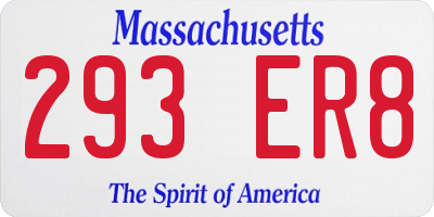 MA license plate 293ER8