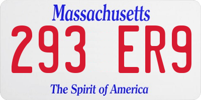 MA license plate 293ER9