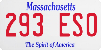 MA license plate 293ES0