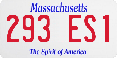 MA license plate 293ES1