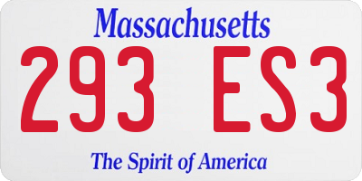 MA license plate 293ES3