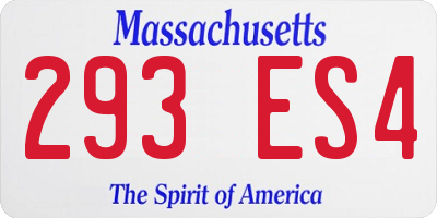 MA license plate 293ES4