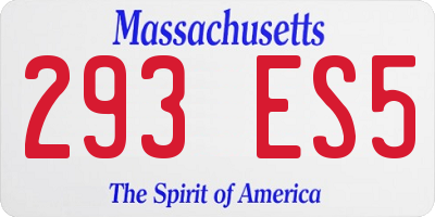 MA license plate 293ES5