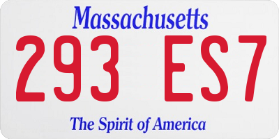 MA license plate 293ES7