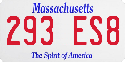 MA license plate 293ES8