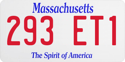 MA license plate 293ET1
