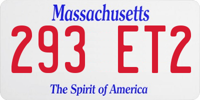 MA license plate 293ET2