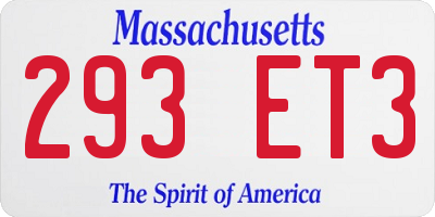 MA license plate 293ET3