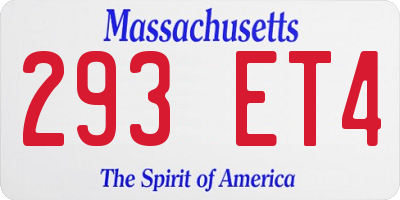 MA license plate 293ET4