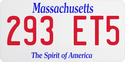 MA license plate 293ET5