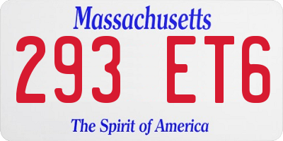 MA license plate 293ET6