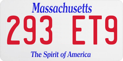 MA license plate 293ET9
