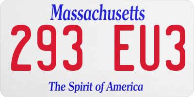 MA license plate 293EU3