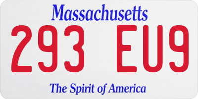MA license plate 293EU9