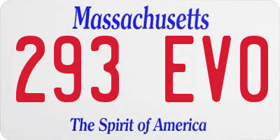 MA license plate 293EV0