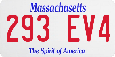 MA license plate 293EV4