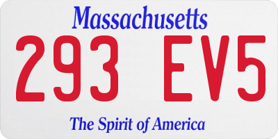 MA license plate 293EV5