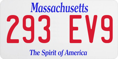 MA license plate 293EV9
