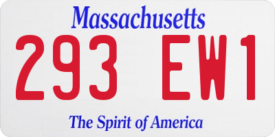 MA license plate 293EW1