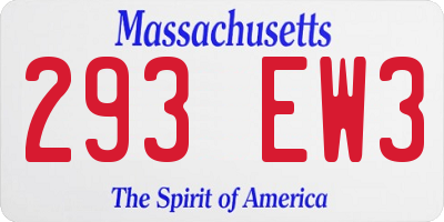 MA license plate 293EW3