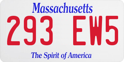 MA license plate 293EW5