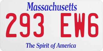 MA license plate 293EW6