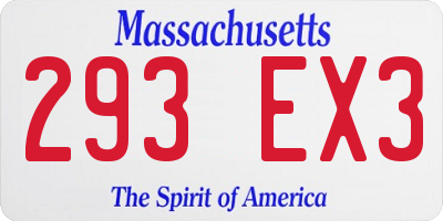MA license plate 293EX3