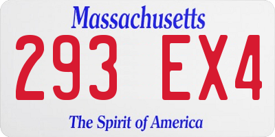 MA license plate 293EX4