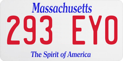 MA license plate 293EY0