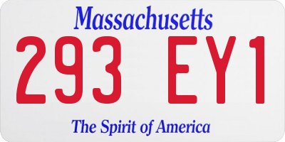 MA license plate 293EY1
