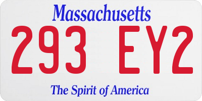 MA license plate 293EY2