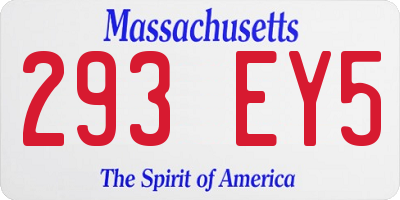 MA license plate 293EY5