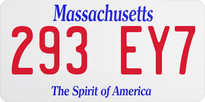 MA license plate 293EY7