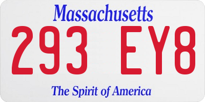 MA license plate 293EY8