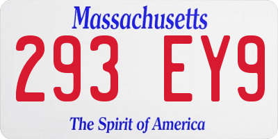 MA license plate 293EY9
