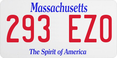 MA license plate 293EZ0