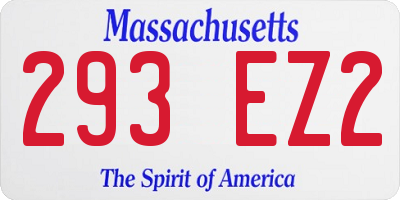 MA license plate 293EZ2