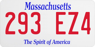 MA license plate 293EZ4