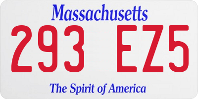 MA license plate 293EZ5