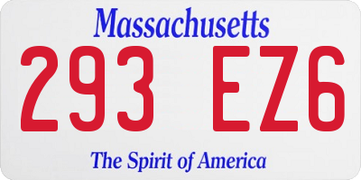MA license plate 293EZ6