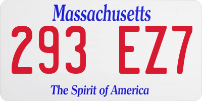 MA license plate 293EZ7