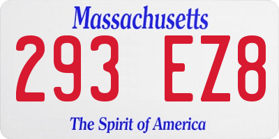MA license plate 293EZ8