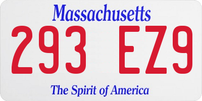 MA license plate 293EZ9