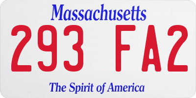MA license plate 293FA2