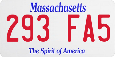MA license plate 293FA5
