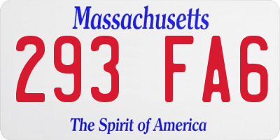 MA license plate 293FA6