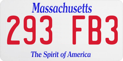 MA license plate 293FB3