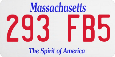 MA license plate 293FB5